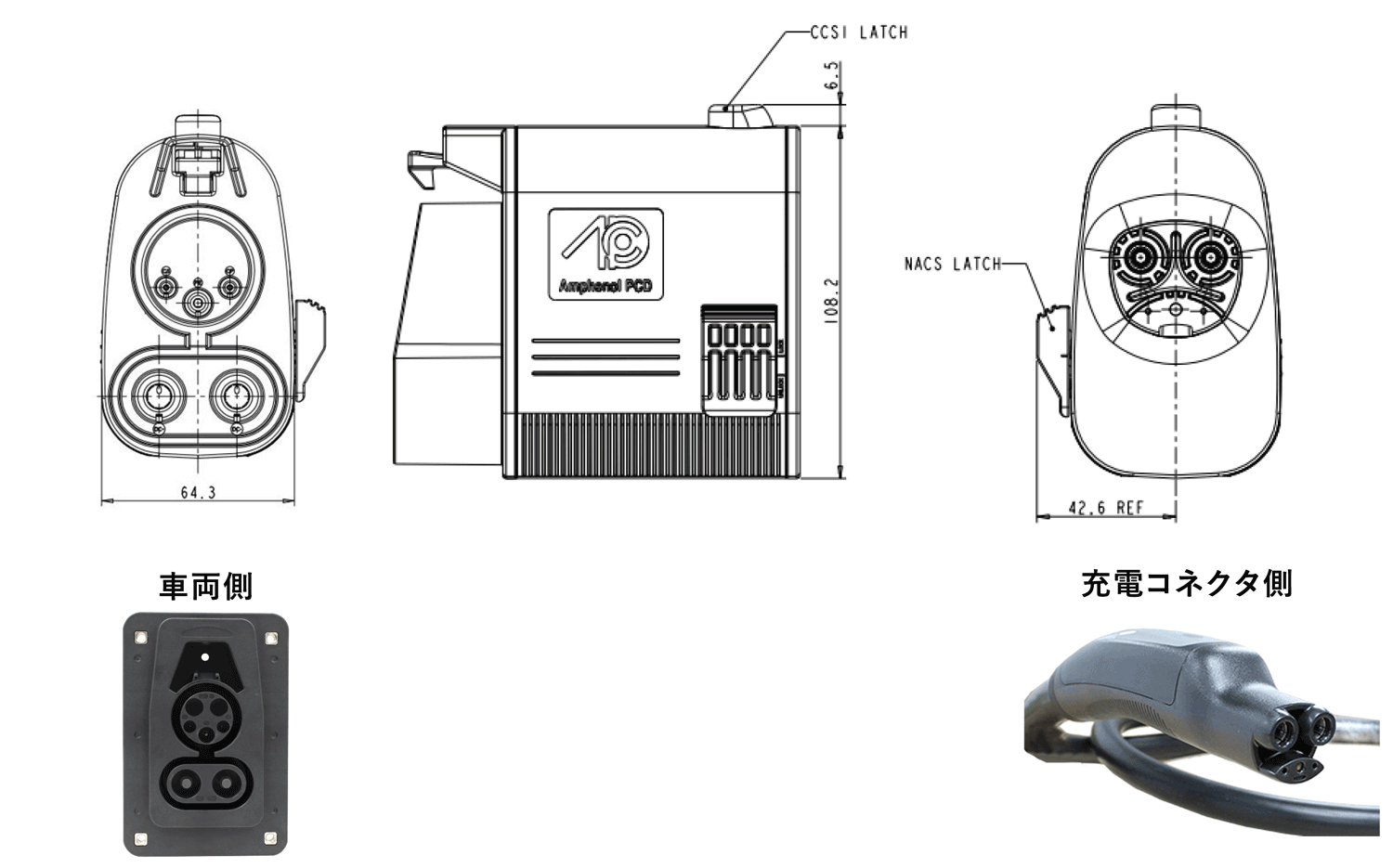 NACS充電アダプタ（NACS to CCS1 adapter）