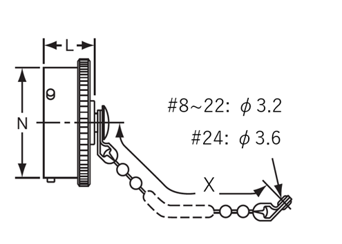 Amphenol品番キャップ MS3180（プラグ用）